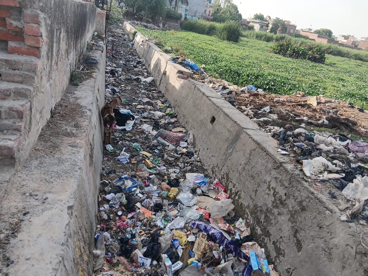 Despite spending lakhs on cleaning, filth has increased due to a clogged drain.