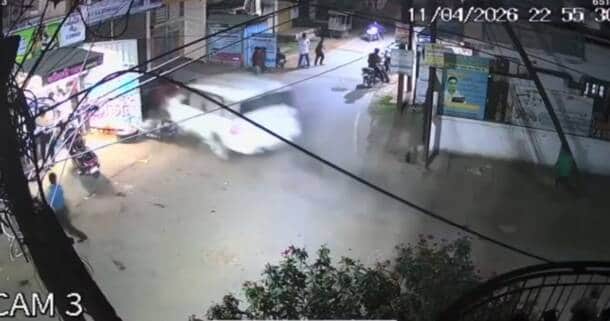 सीसीटीवी कैमरे में खौफनाक मंजर हुआ कैद।