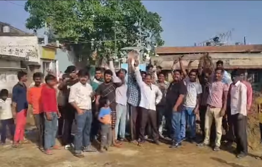 Anger erupted against the construction of shops, a procession was taken out and a protest was held.