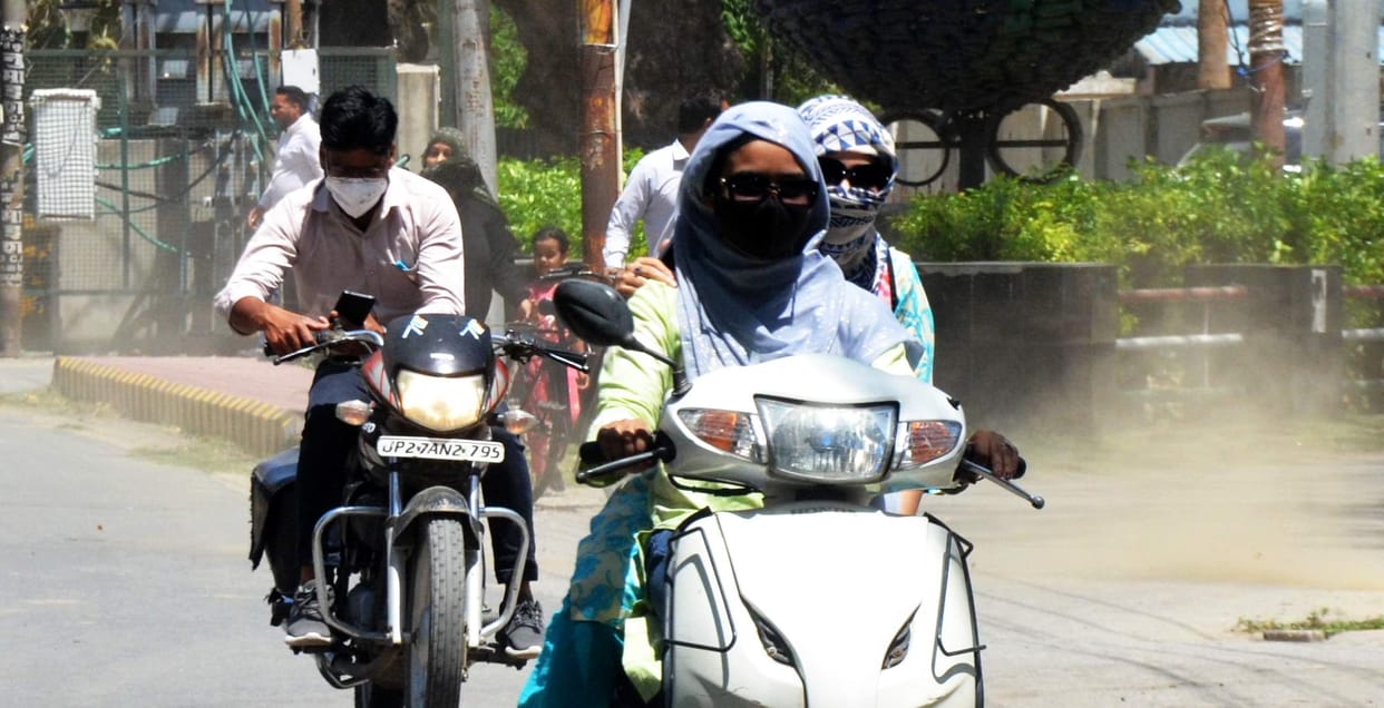Heat intensifies due to scorching sun and rising temperatures.