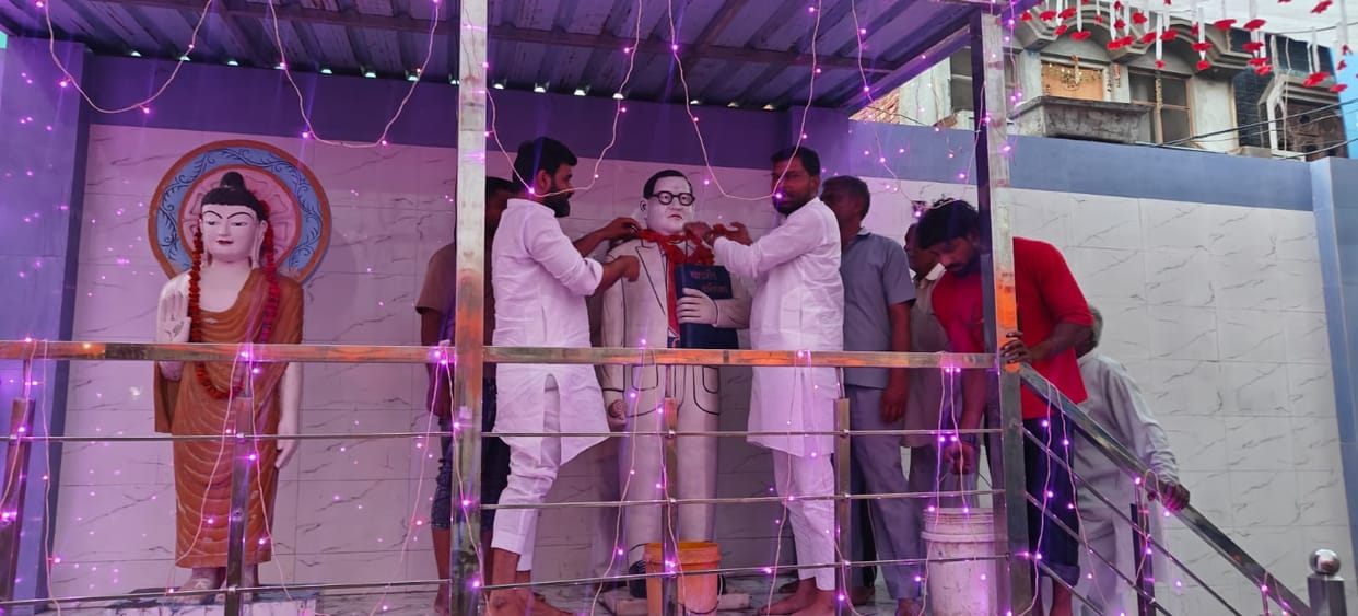 Cleaning of the statue and site on Ambedkar Jayanti