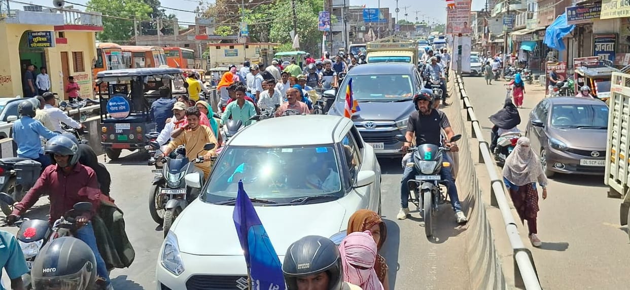 Traffic affected due to jams on major roads on Ambedkar Jayanti