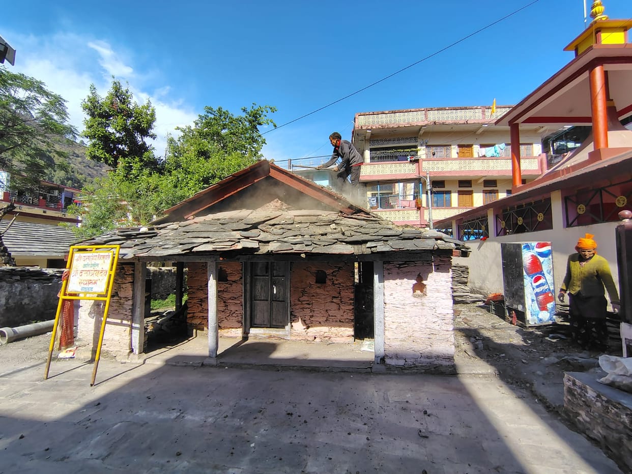 Renovation work begins at the historic Dattatreya Temple.