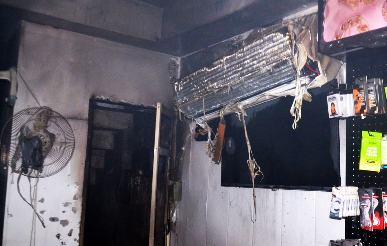 Chaos Erupts in Bahadurganj Market After Showroom Fire