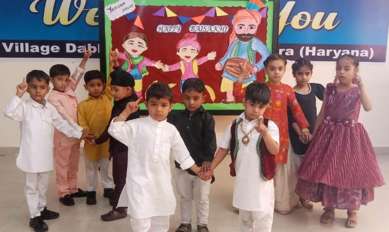 Agrasen School celebrated Baisakhi festival with colourful decorations.