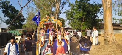 A procession and bike rally were organized, and homage was paid to Babasaheb.