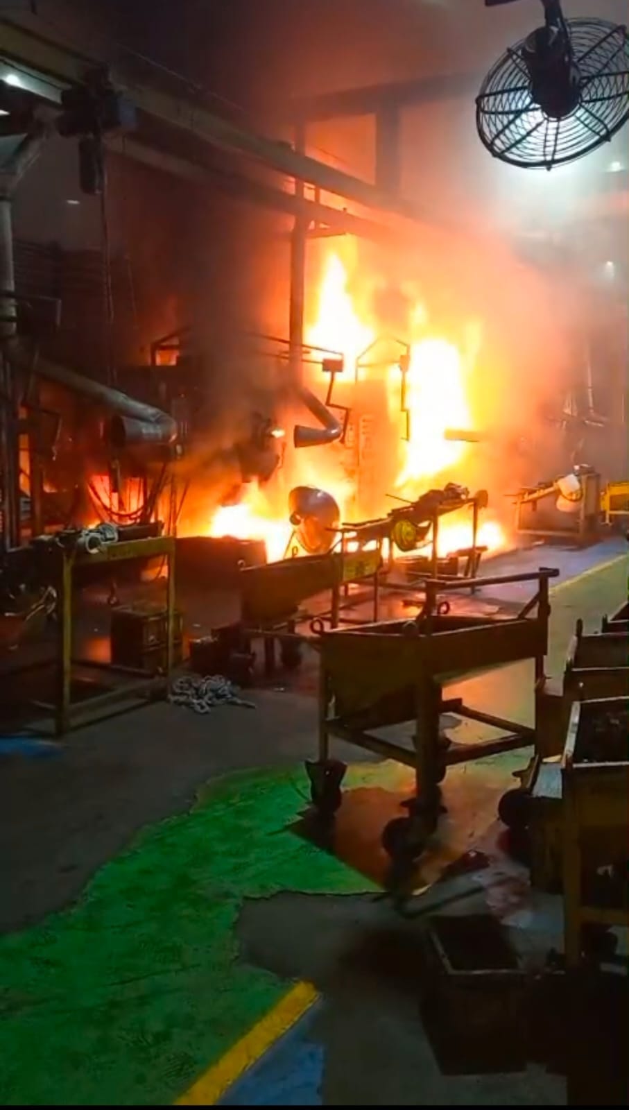 Fire broke out in a company near Ganganauli village