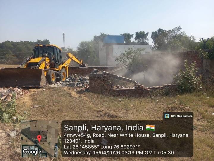 The administration took action against the illegal colony and demolished the construction.