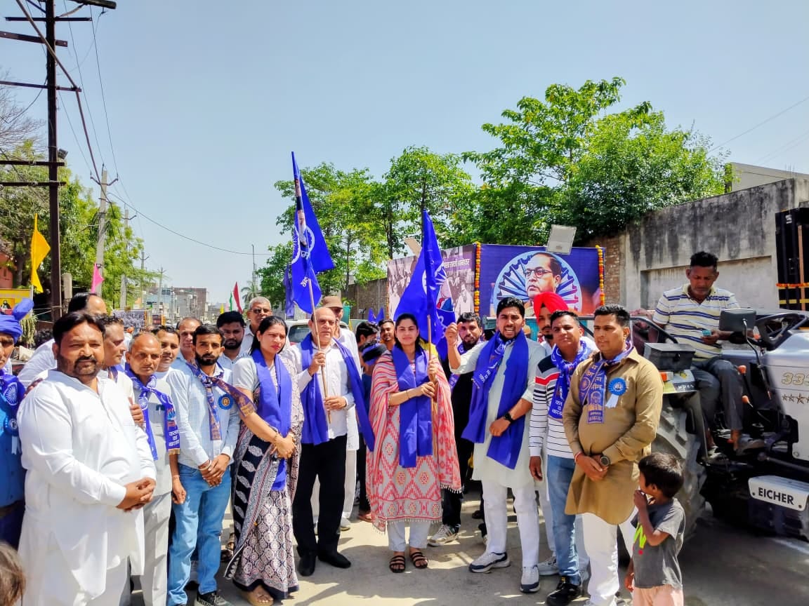 The city resounded with the chants of Baba Saheb.