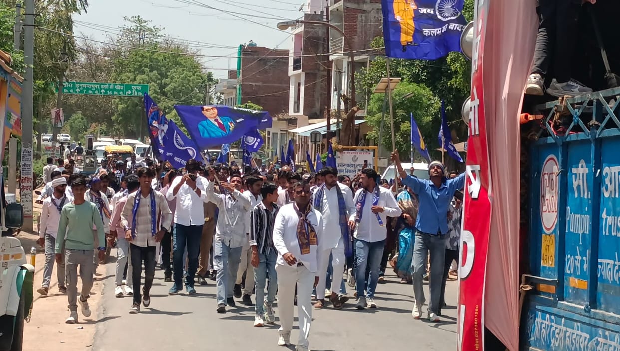 Baba Saheb's procession was taken out with great pomp in the city.