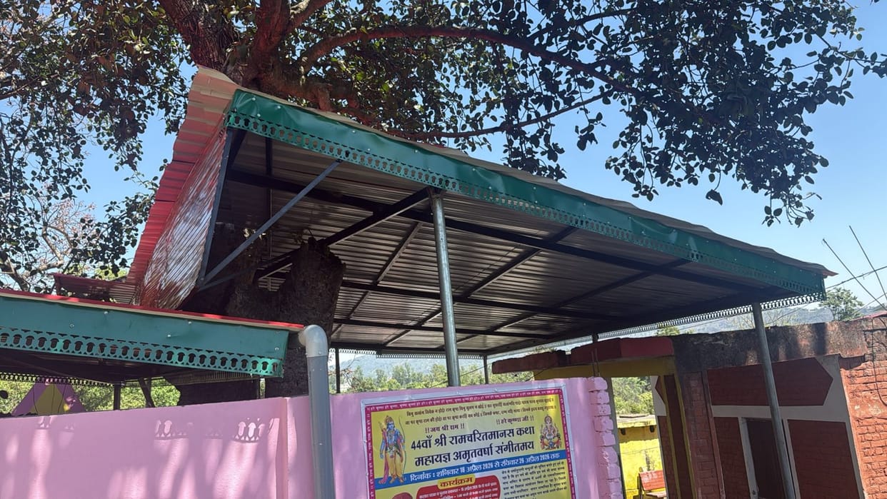 Construction of shed at Baba Nahar Singh Temple in Gatti village