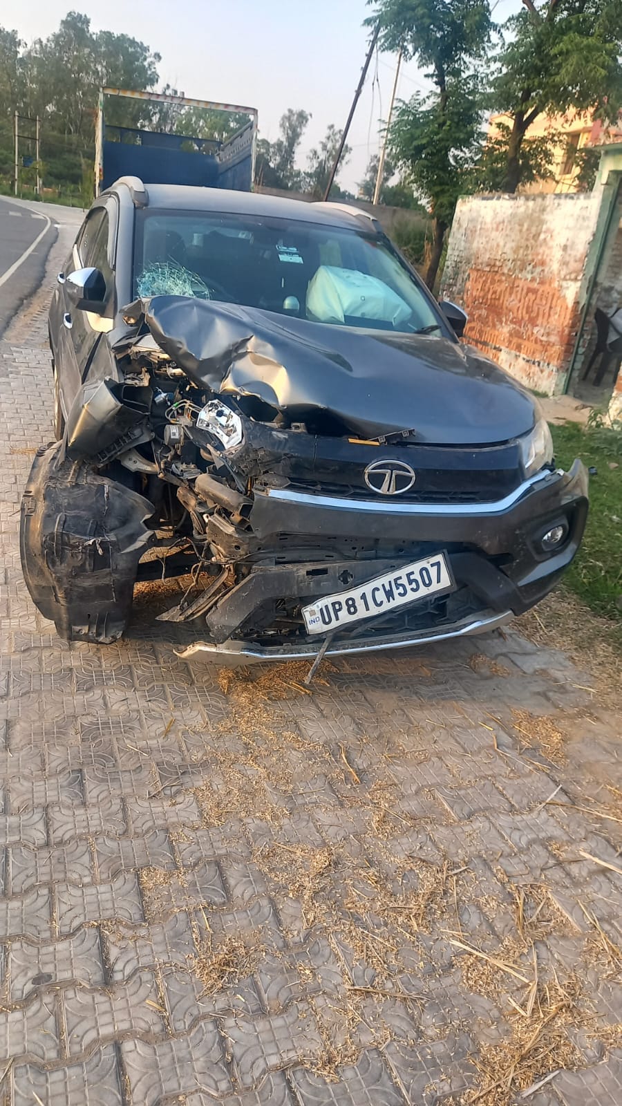 Moving bike catches fire, mother and daughter die after colliding with car
