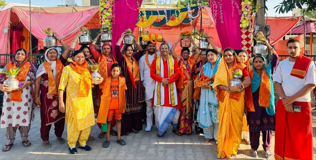 Shrimad Bhagwat Katha begins with Kalash Yatra