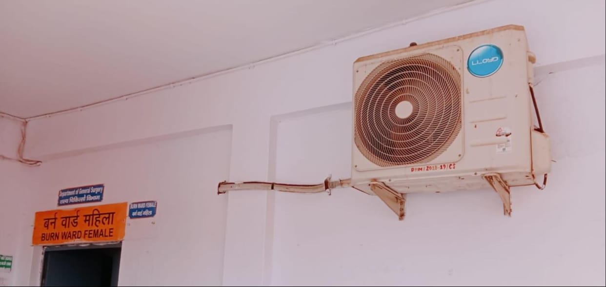 Burn ward has only one AC, but serious patients are not treated.
