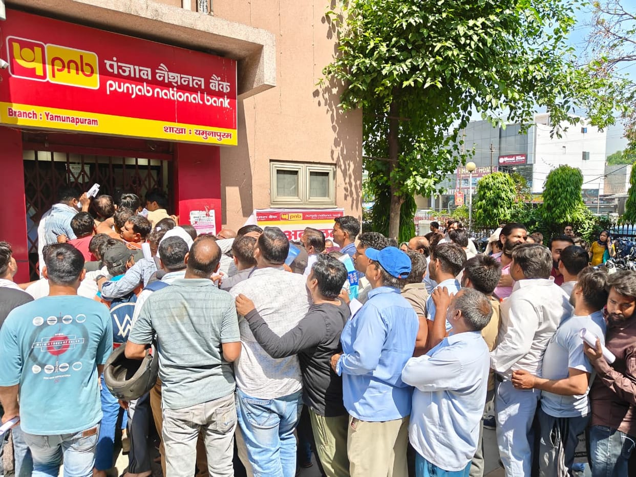 Crowds gathered to register for the Amarnath Yatra