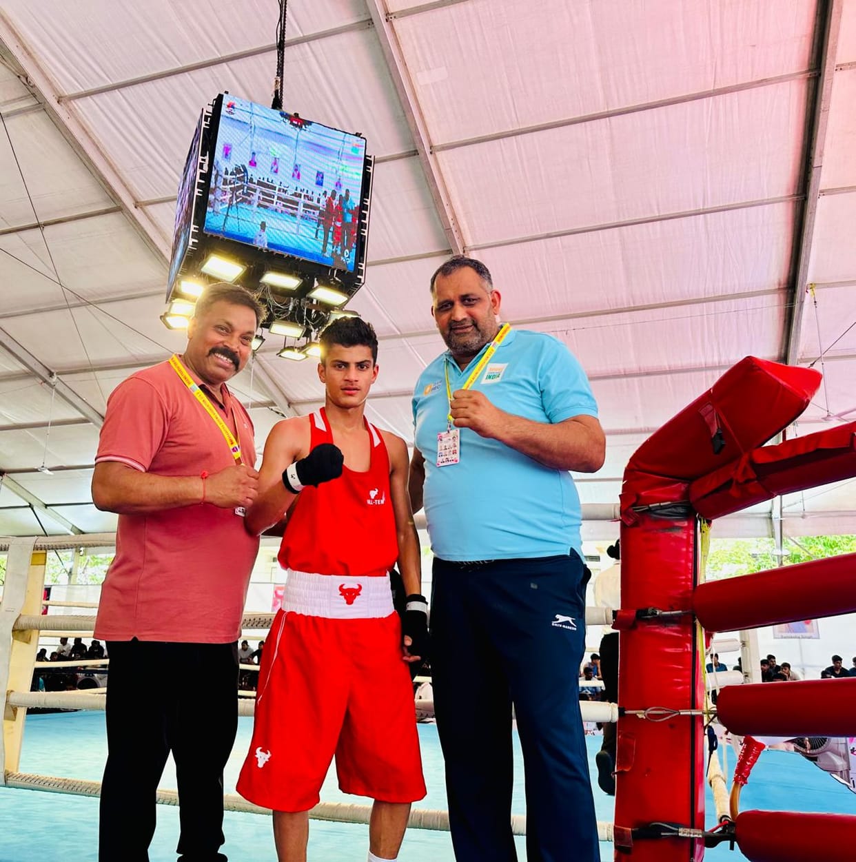Ruddaul's boxer Uday Singh won bronze medal in the national competition.