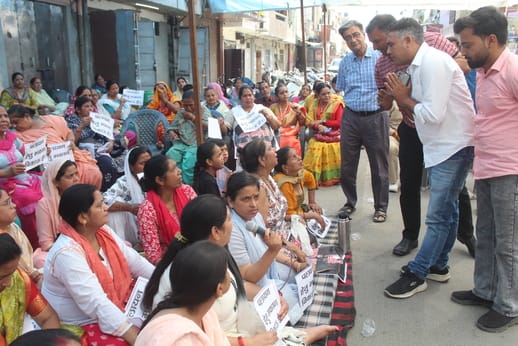 protest going on in central market