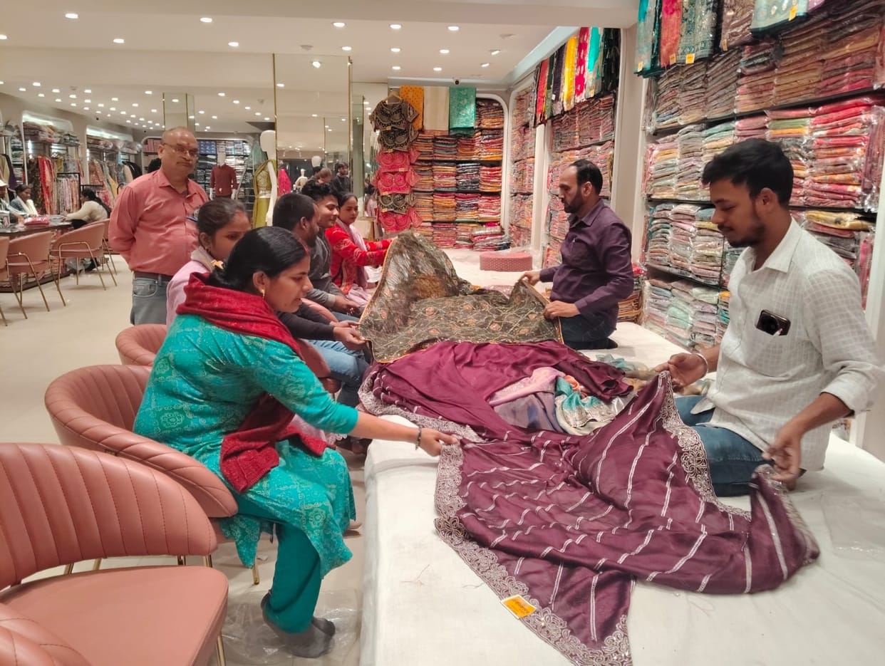Border sarees and velvet lehengas are in high demand