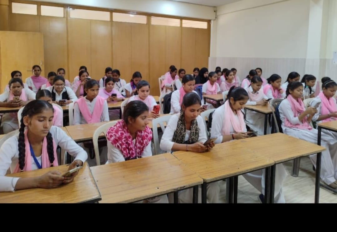 Students were sensitized regarding the Nari Vandan Adhiniyam.