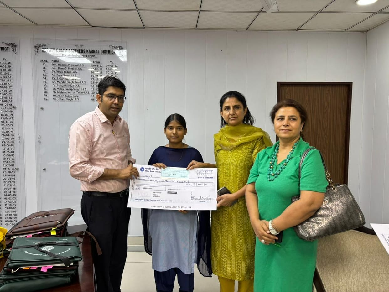 Three girl students were awarded the Best Village Award.