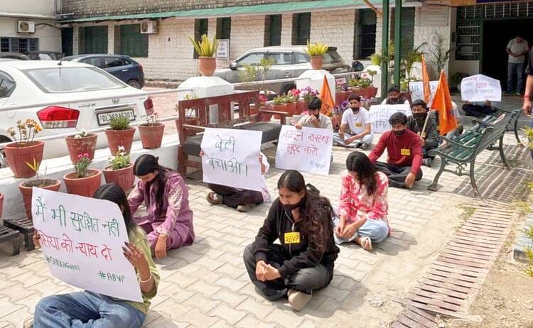 ABVP protests over student murder case