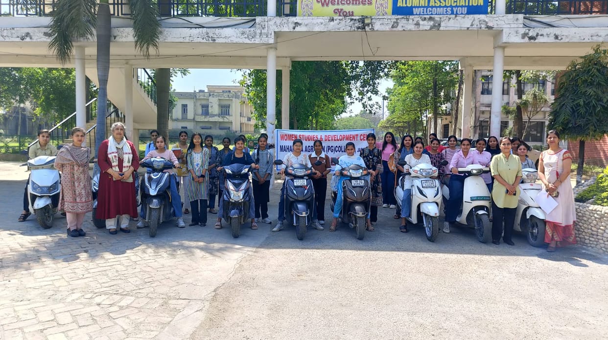 Girl students took out a scooty awareness rally.