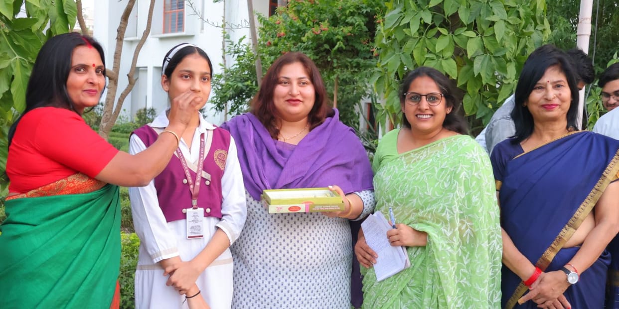 Lavanya of Mother Athena School hoisted the flag in the school