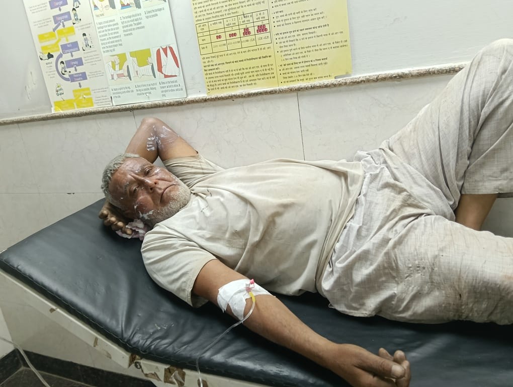An elderly man was burnt alive, his companion was scorched.