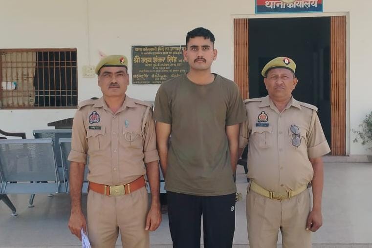A young man dressed as a soldier was caught roaming around in army uniform.
