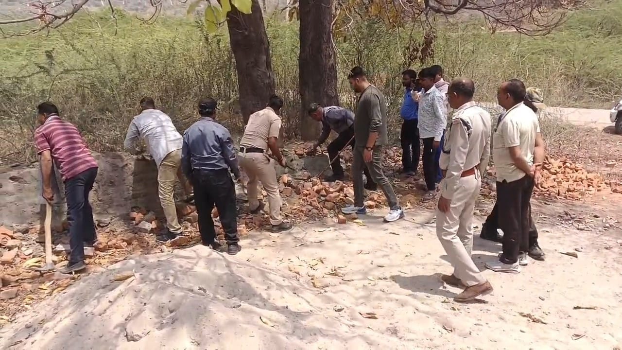 Illegal structures built on the project land were demolished.