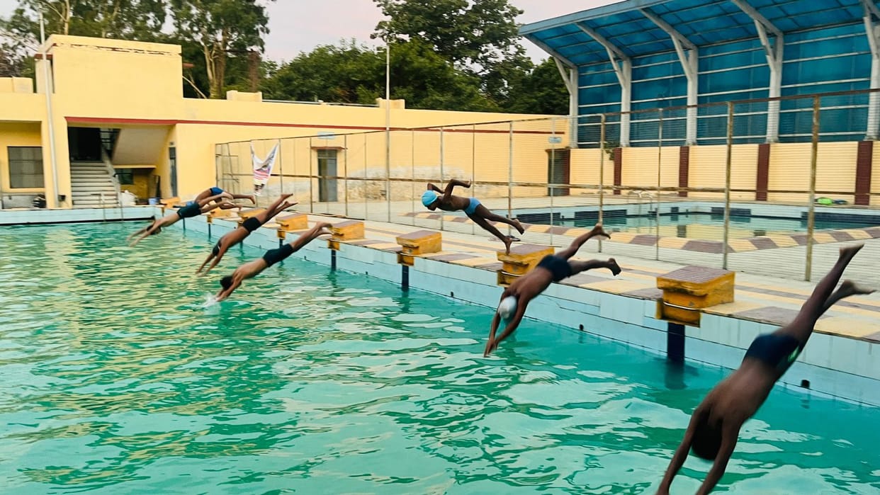 Deployment of women trainer in Gandhi Stadium swimming pool