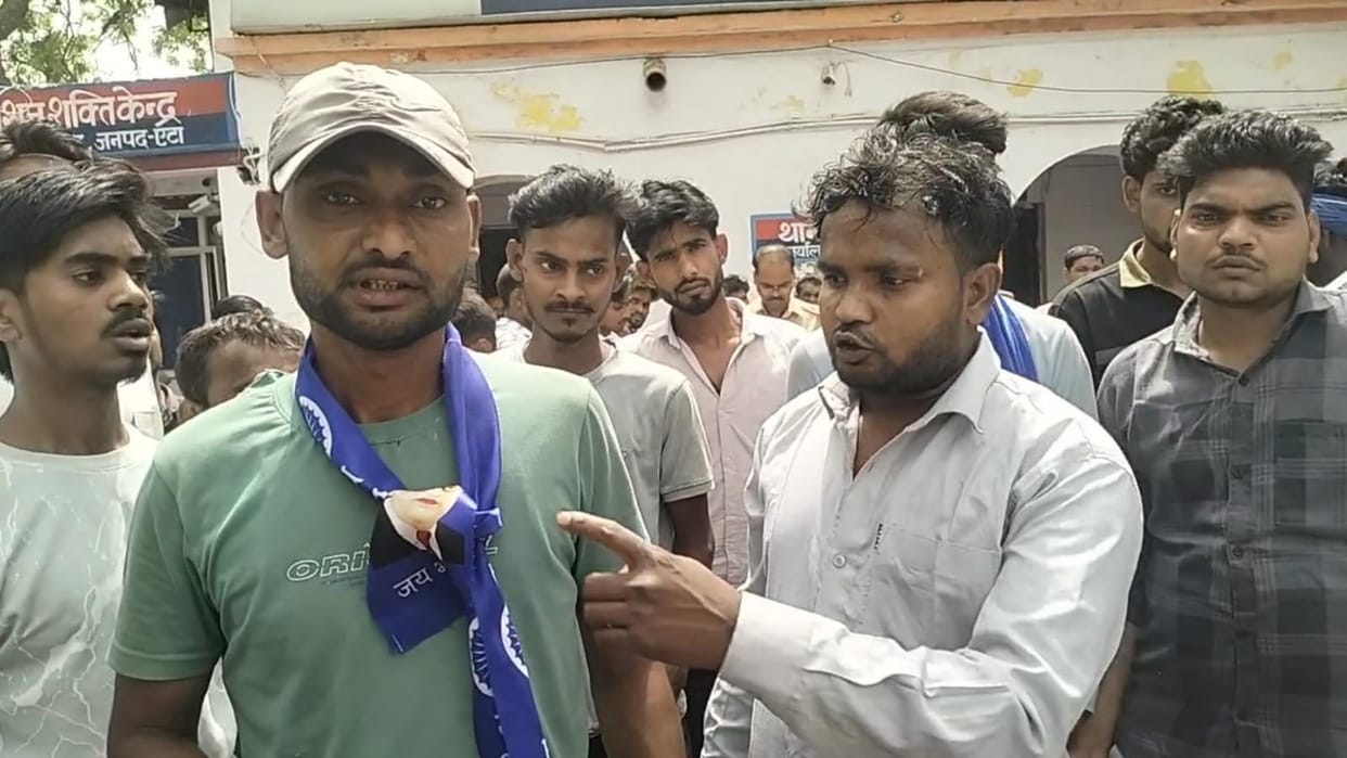 Angry Bhim Army workers created ruckus at the police station.