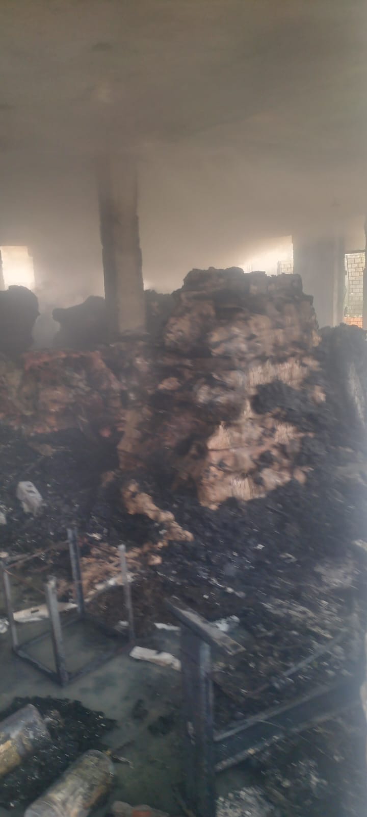 Factory caught fire, goods and machinery burnt
