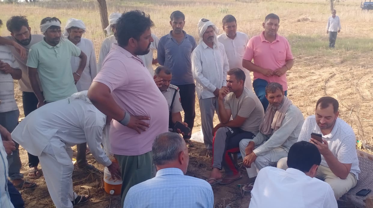 Farmers' protest against laying of 33 KV line intensifies, work halted for two days