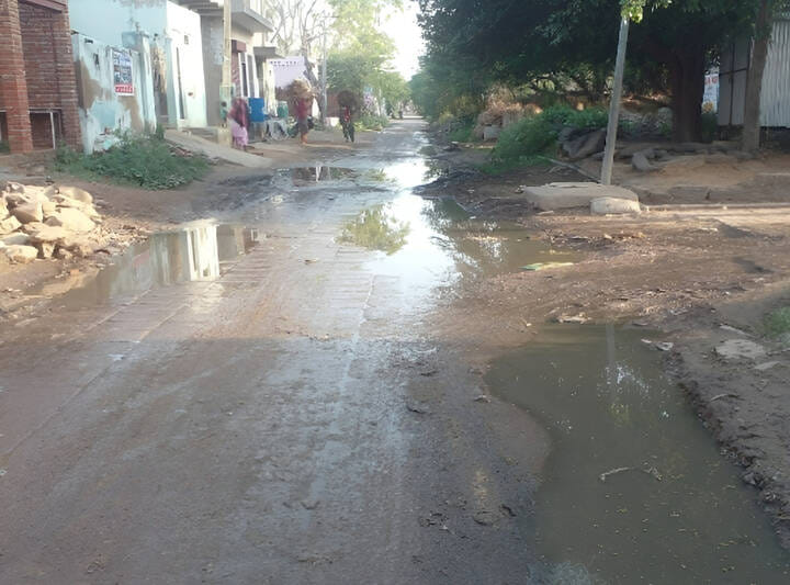 People distressed due to stagnant dirty water persisting for a long time.