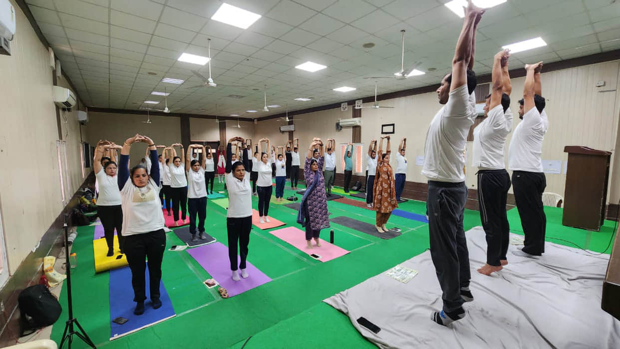 Yoga techniques were taught to the instructors in the camp.