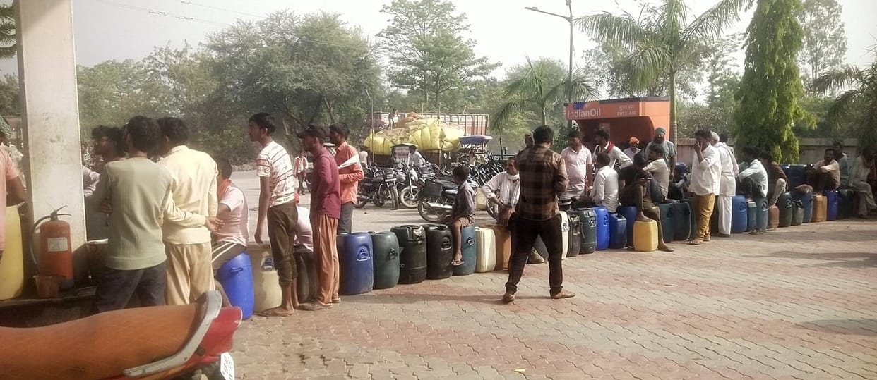 People queue up with pipes, diesel crisis deepens