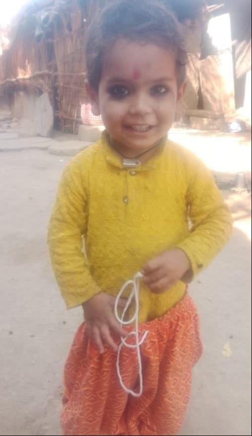 Two and a half year old child dies after falling into a pit