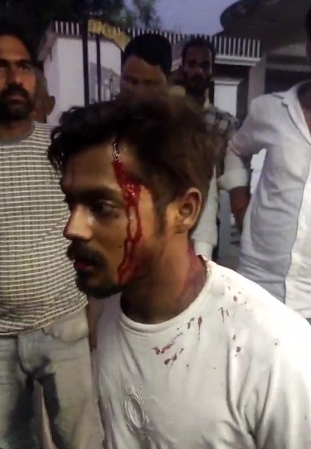 Bike-borne miscreants shot a businessman returning home from his shop.