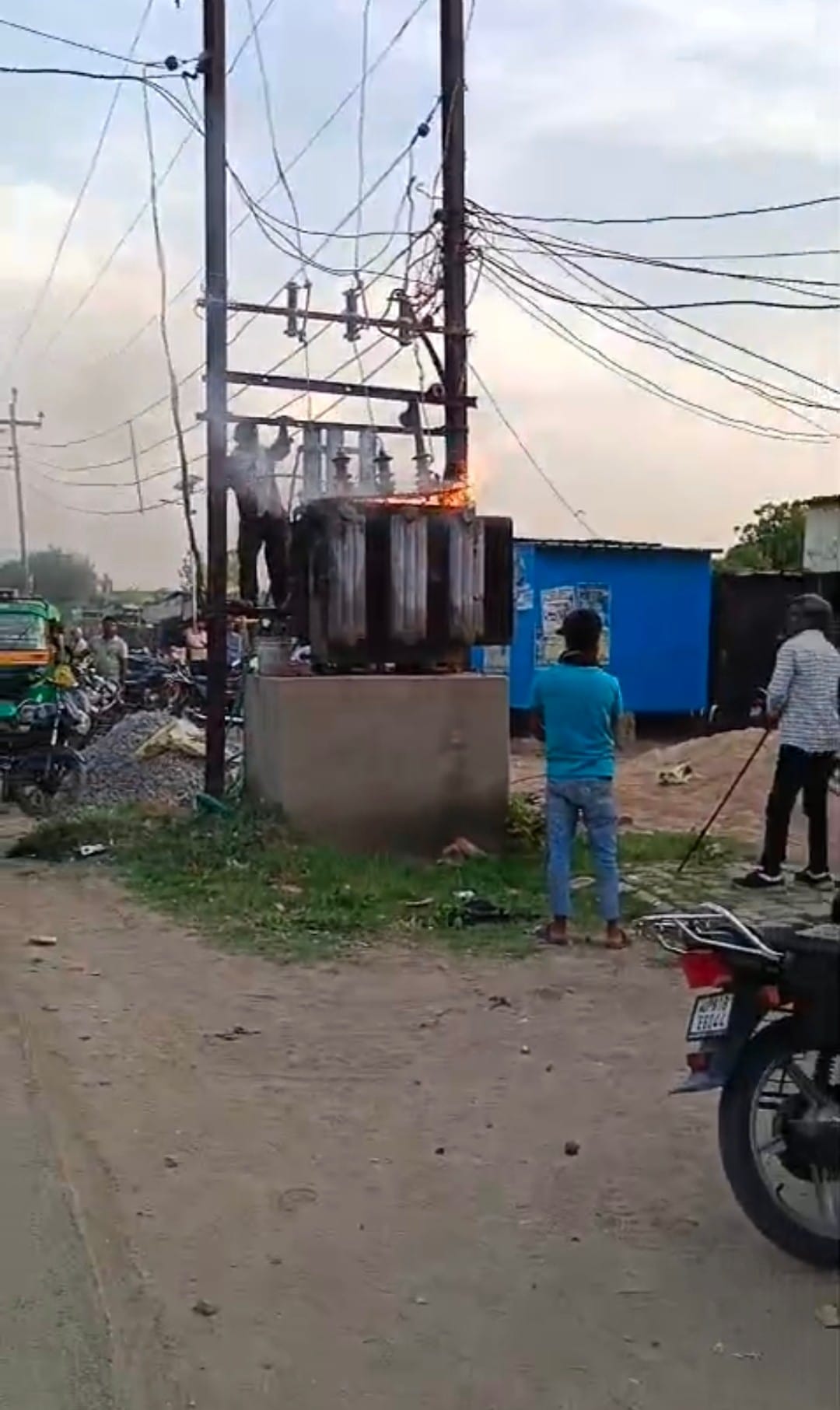 The transformer started burning as soon as the power came on.