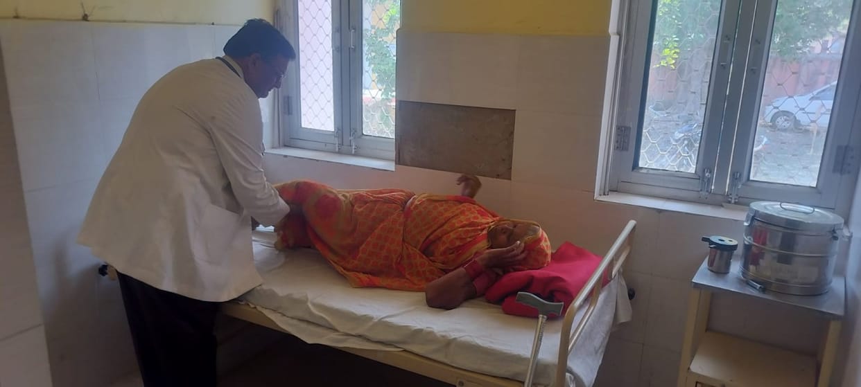 Patients suffering from seasonal ailments arrive at the Health Fair