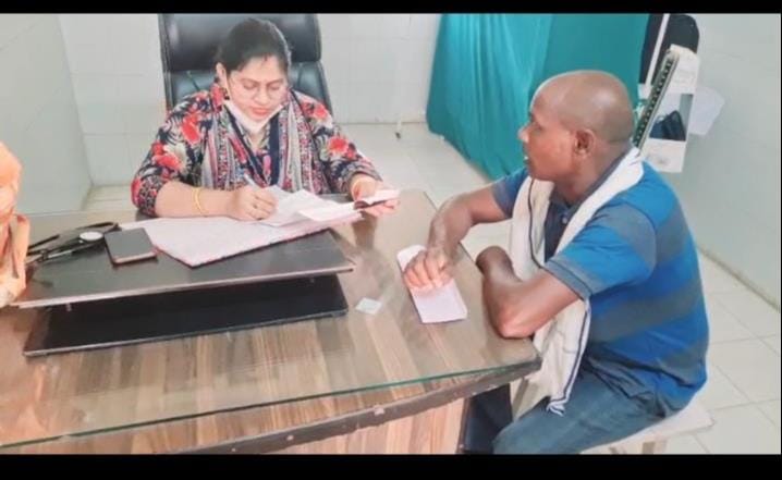 Patients suffering from fever and cold arrived at the health fair