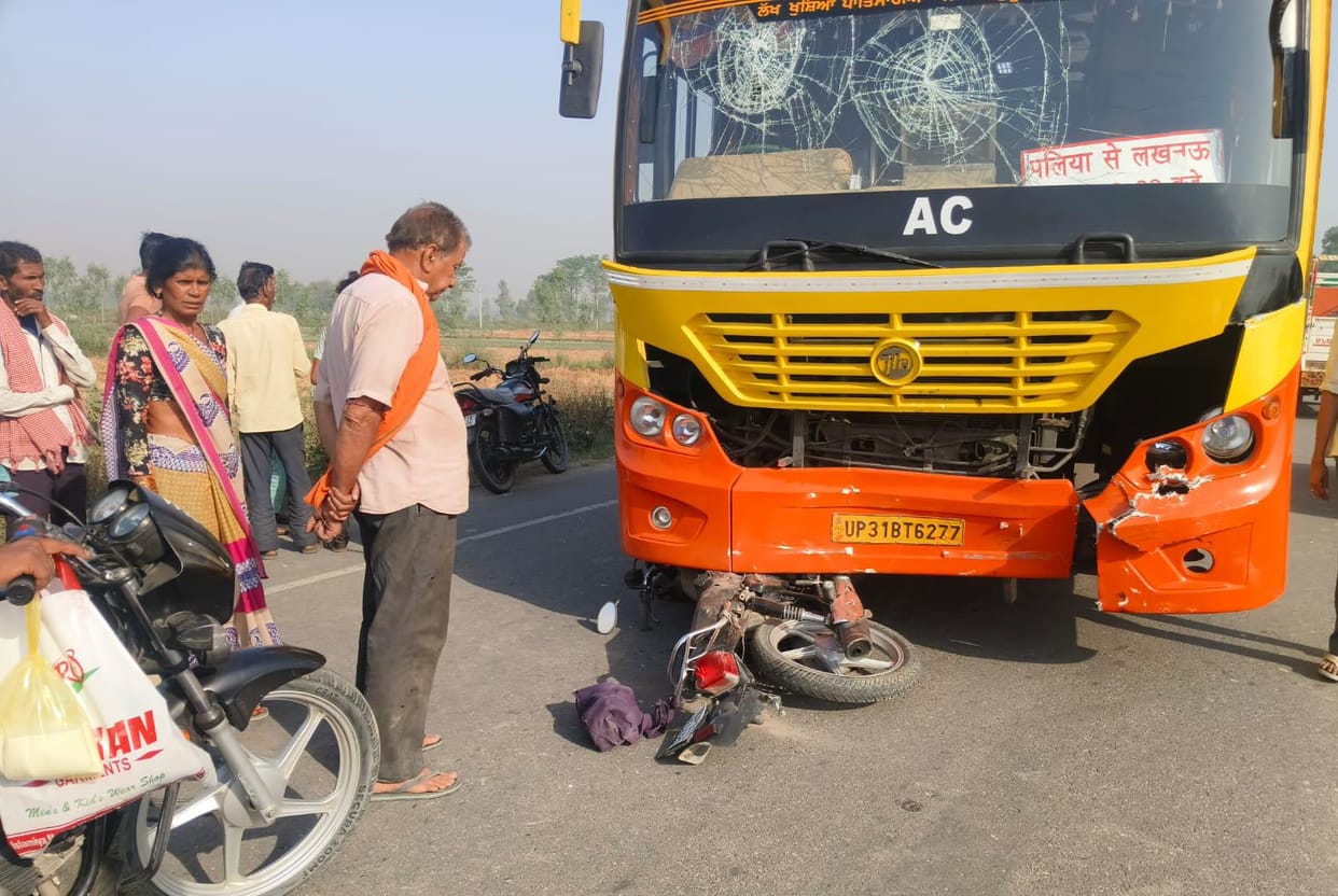 Son killed, father injured in collision with private bus