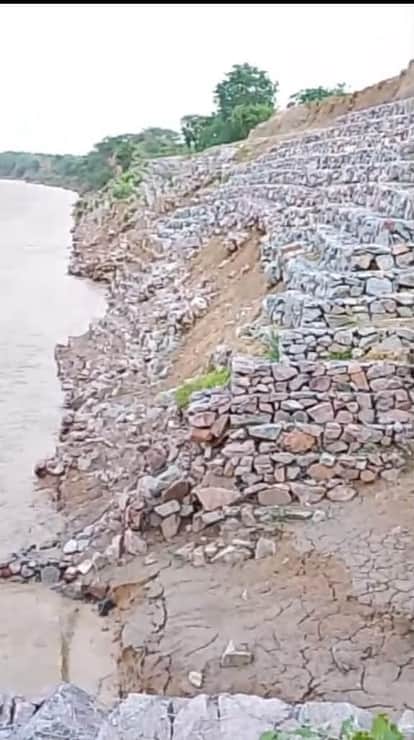 Pitching done to stop erosion collapses, villagers upset