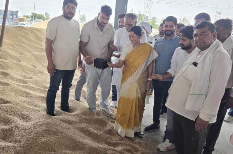 MLA inspected wheat procurement at Murthal grain market