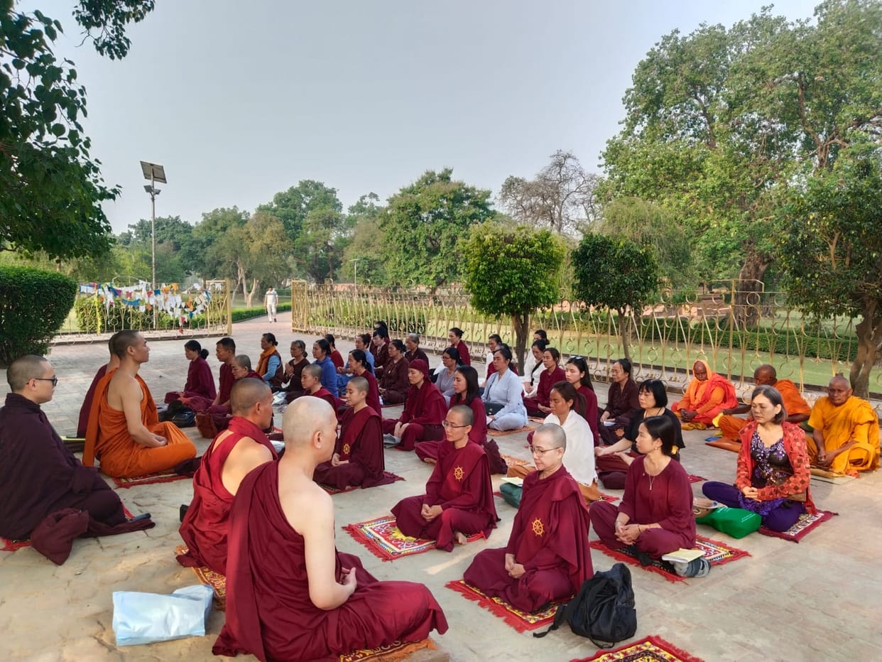 Myanmar followers worship the Bodhi tree