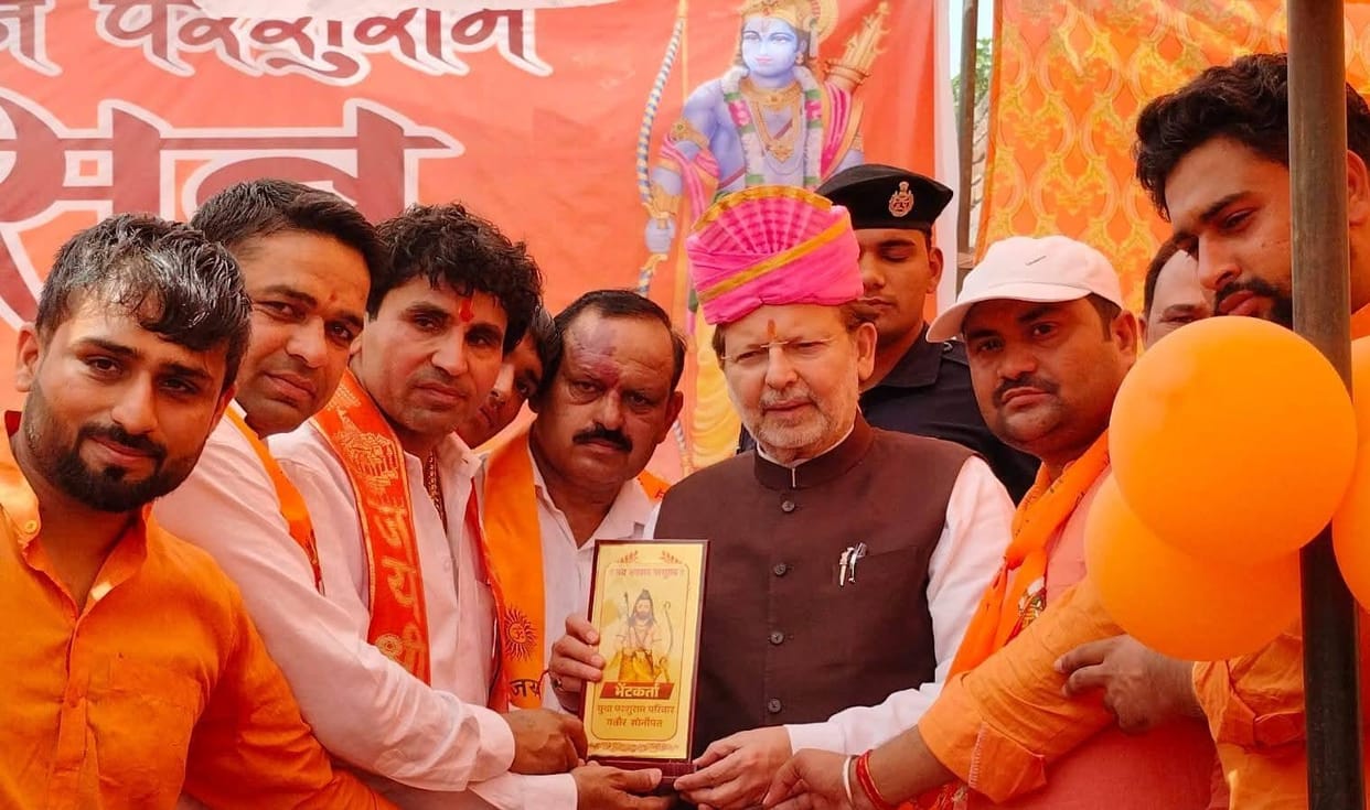 A procession was taken out in Ganaur on the occasion of Lord Parshuram's birth anniversary.