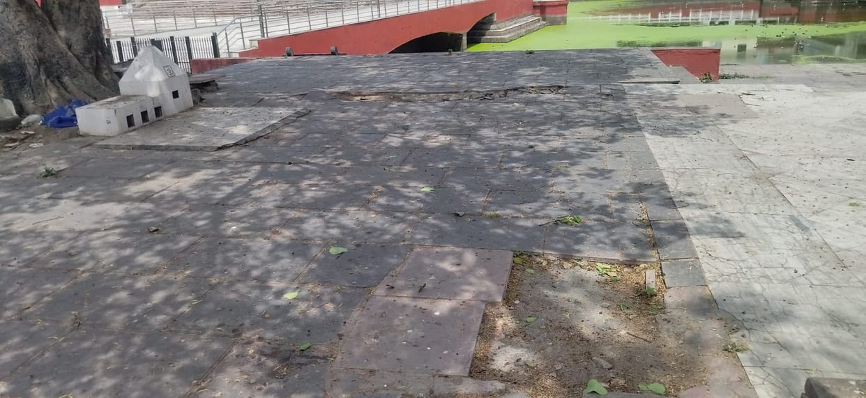 Broken stones of Sannith Sarovar will be replaced with Rs 90 lakh