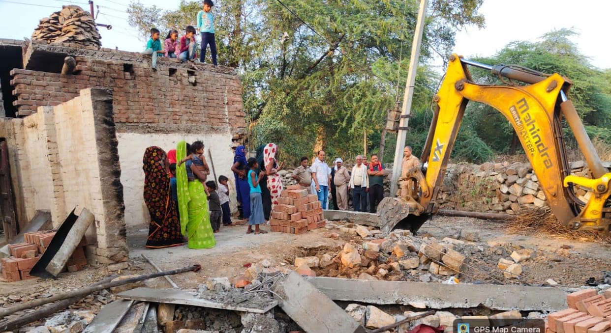 Illegal occupation removed from barn, bulldozer used