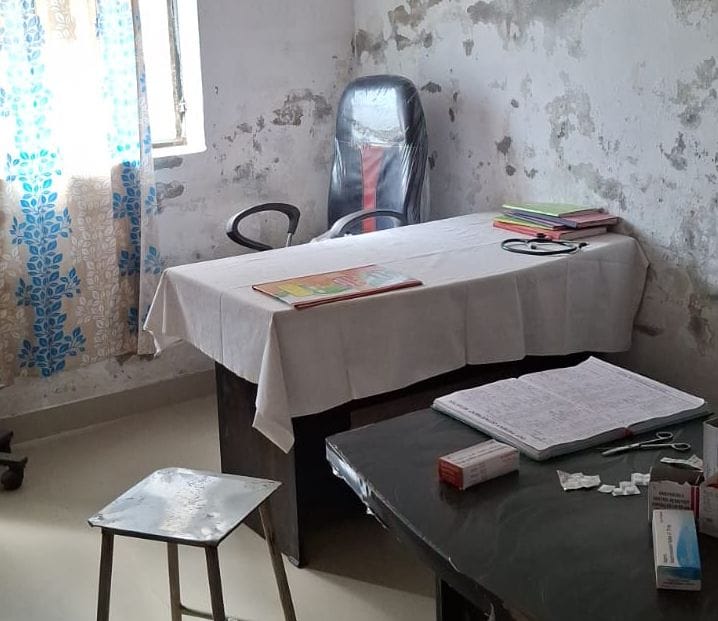At Shrimau PHC, all 20 patient beds lie vacant... and even the chairs of the doctor and pharmacist remain empty.